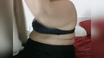 Striscia la Notizia discovers a sexy lesbian caught masturbating at work